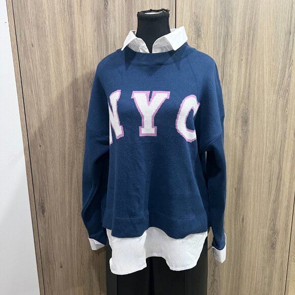 Maeve Anthropologie Graphic Twofer NYC Sweater - Picture 12 of 13